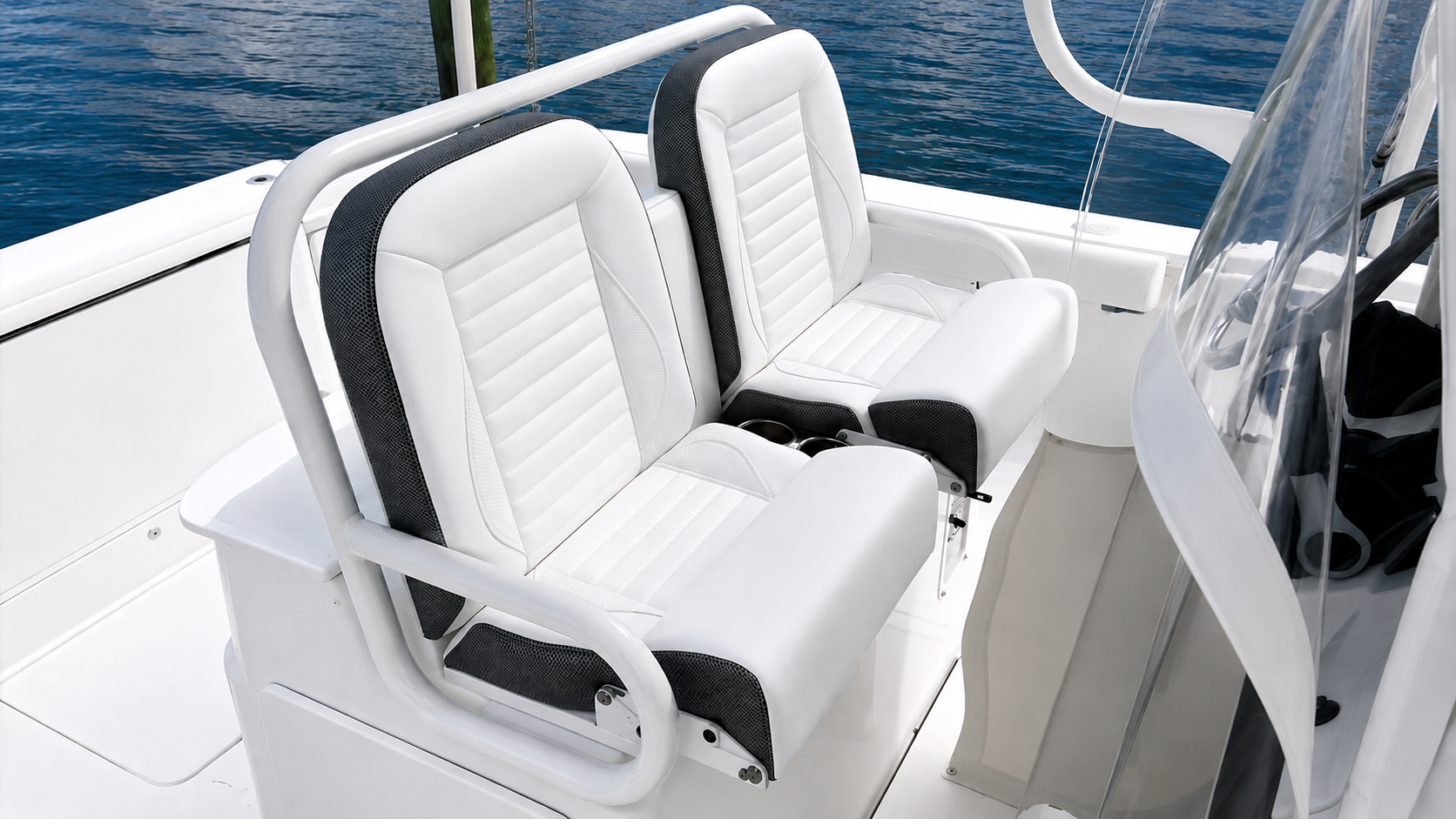 Custom marine upholstery details