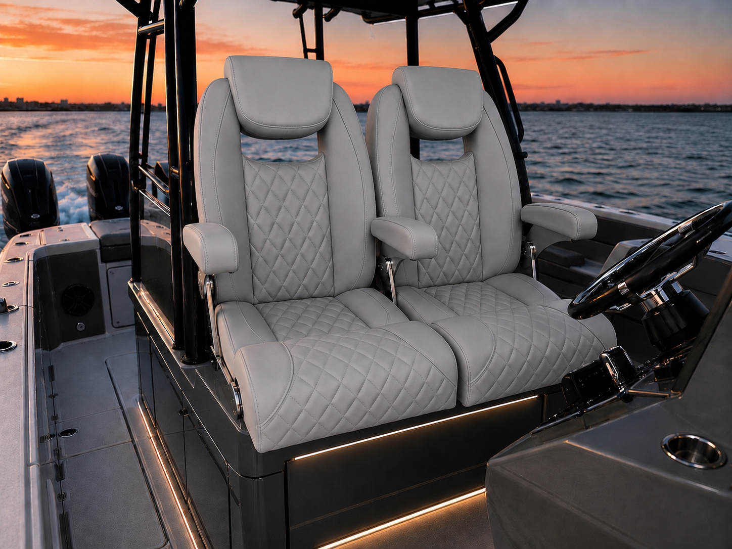 Custom captain chair upholstery