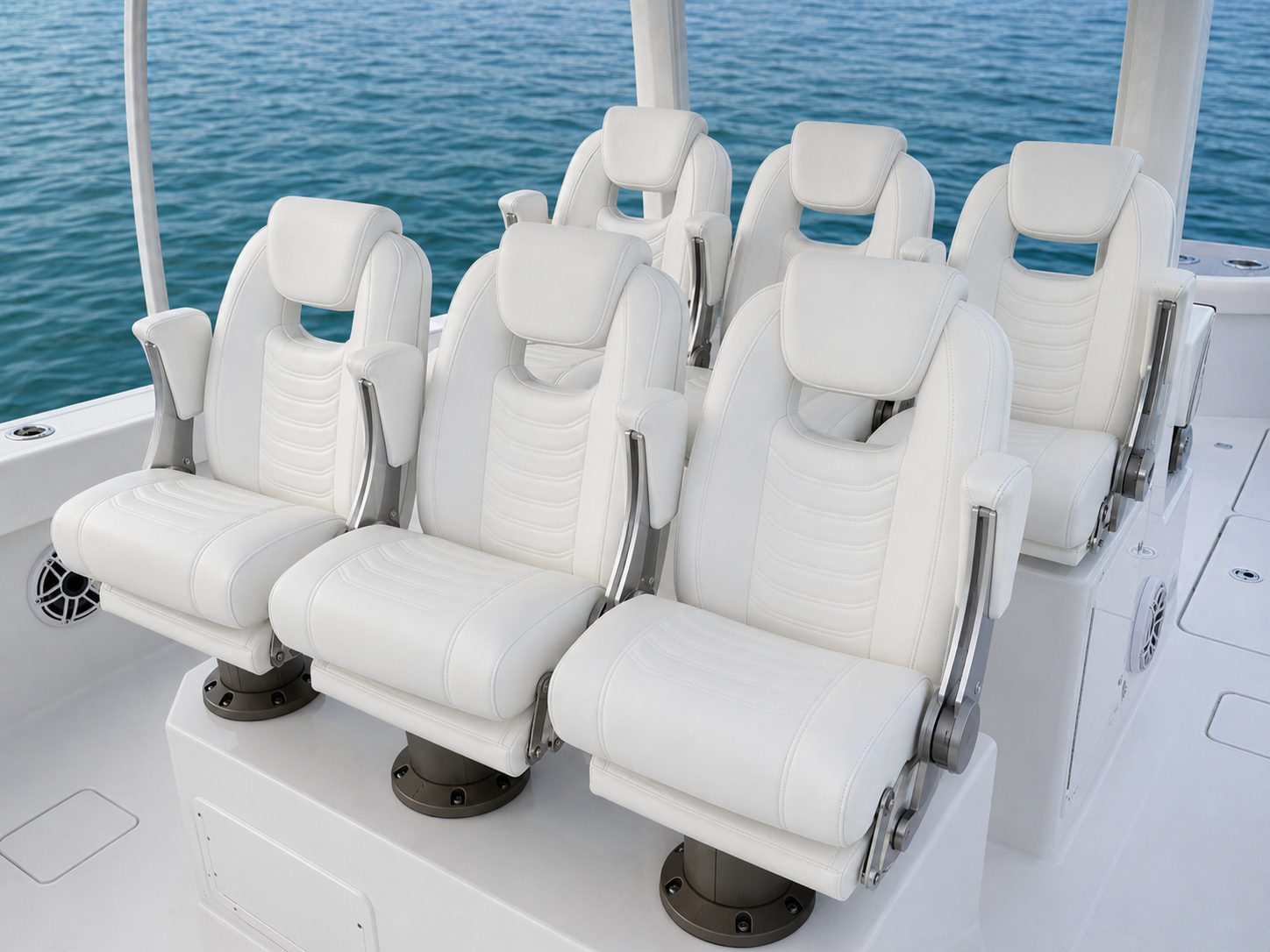 Completed marine captain seating
